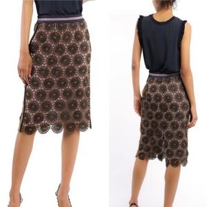 Anthropologie Loire Lace Pencil Skirt